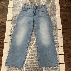 Madewell Light Blue wide leg crop Jeans